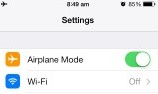 Turn on iPhone Airplane Mode